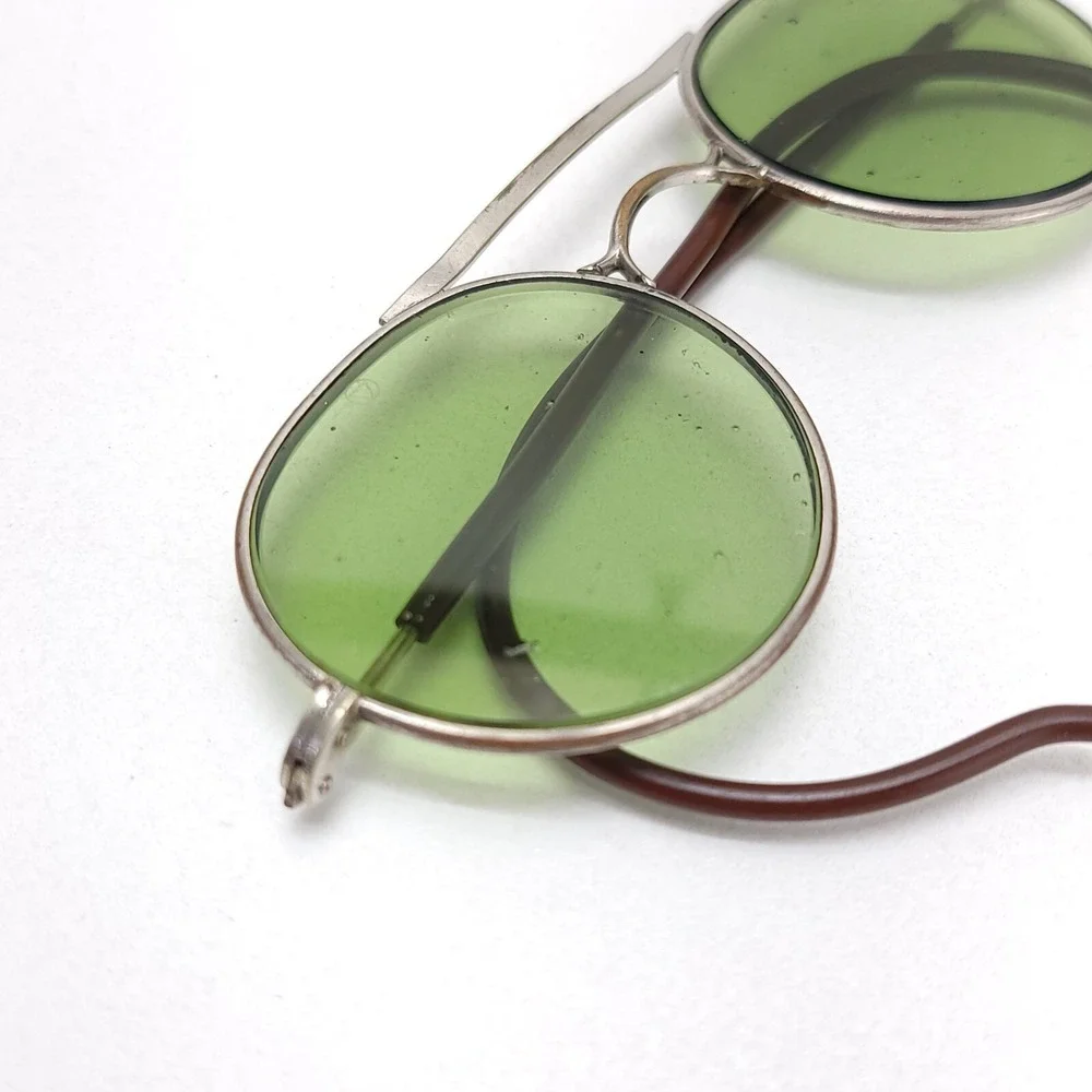 Antique Bausch & Lomb‎ Green Goggles Safety Glasses Vintage Sunglasses Steampunk